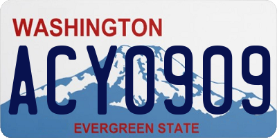 WA license plate ACY0909