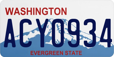 WA license plate ACY0934
