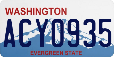 WA license plate ACY0935
