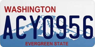 WA license plate ACY0956