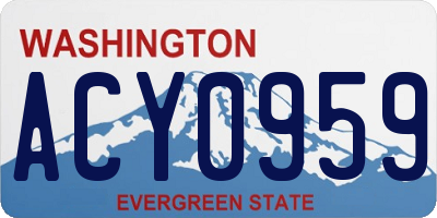 WA license plate ACY0959