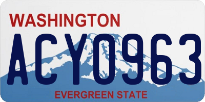 WA license plate ACY0963