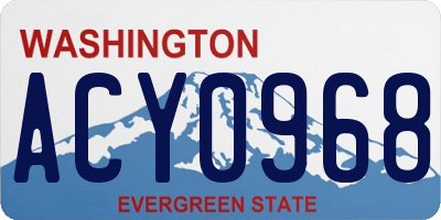 WA license plate ACY0968