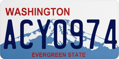 WA license plate ACY0974