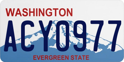 WA license plate ACY0977