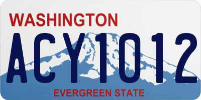 WA license plate ACY1012