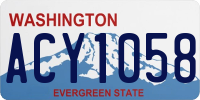 WA license plate ACY1058