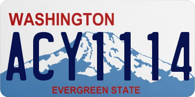 WA license plate ACY1114