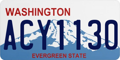WA license plate ACY1130