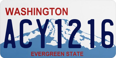 WA license plate ACY1216