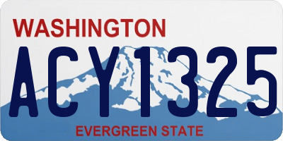 WA license plate ACY1325