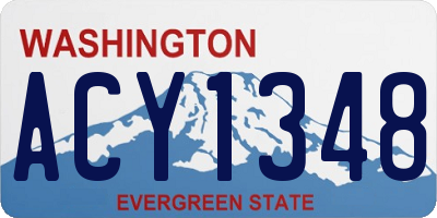 WA license plate ACY1348