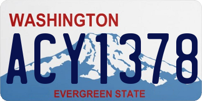 WA license plate ACY1378