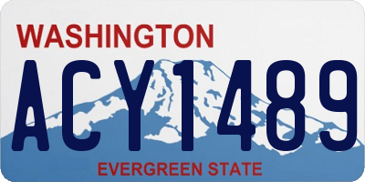 WA license plate ACY1489