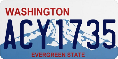 WA license plate ACY1735