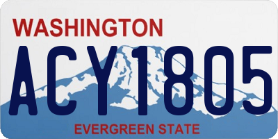 WA license plate ACY1805