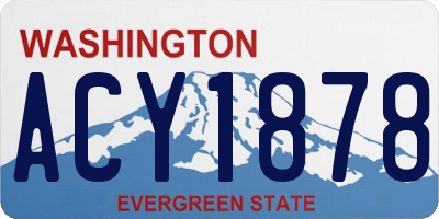 WA license plate ACY1878
