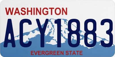 WA license plate ACY1883
