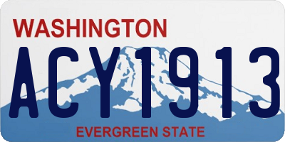 WA license plate ACY1913