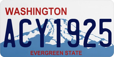 WA license plate ACY1925