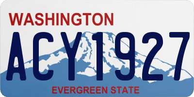 WA license plate ACY1927