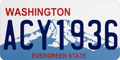 WA license plate ACY1936