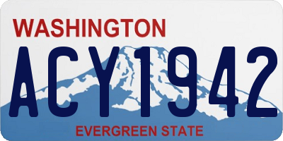 WA license plate ACY1942