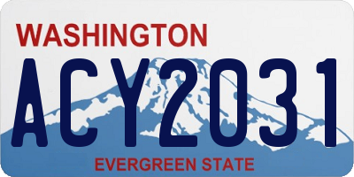 WA license plate ACY2031