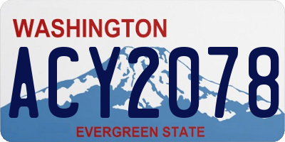 WA license plate ACY2078