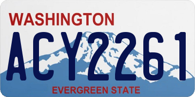 WA license plate ACY2261