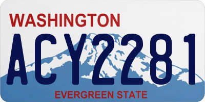 WA license plate ACY2281