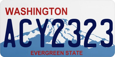 WA license plate ACY2323