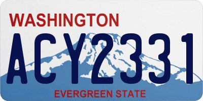 WA license plate ACY2331