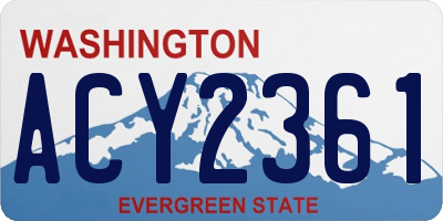 WA license plate ACY2361