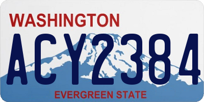 WA license plate ACY2384