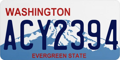 WA license plate ACY2394