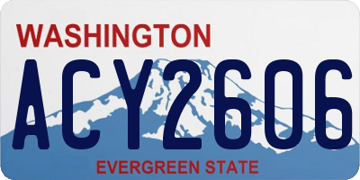 WA license plate ACY2606