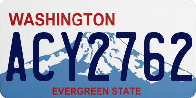 WA license plate ACY2762