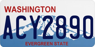 WA license plate ACY2890