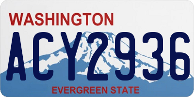 WA license plate ACY2936