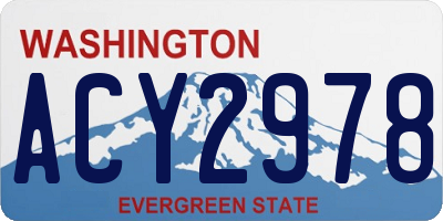 WA license plate ACY2978