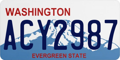 WA license plate ACY2987