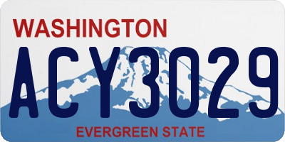 WA license plate ACY3029