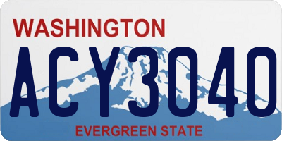 WA license plate ACY3040