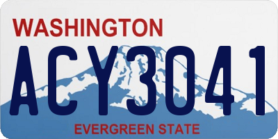 WA license plate ACY3041