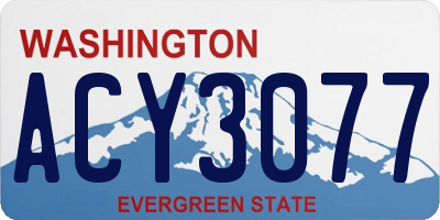 WA license plate ACY3077