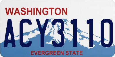 WA license plate ACY3110
