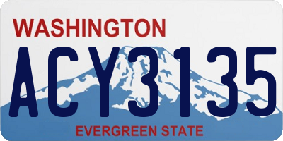 WA license plate ACY3135