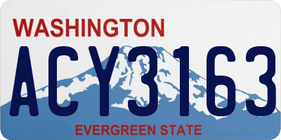 WA license plate ACY3163