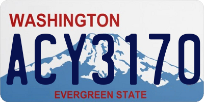 WA license plate ACY3170